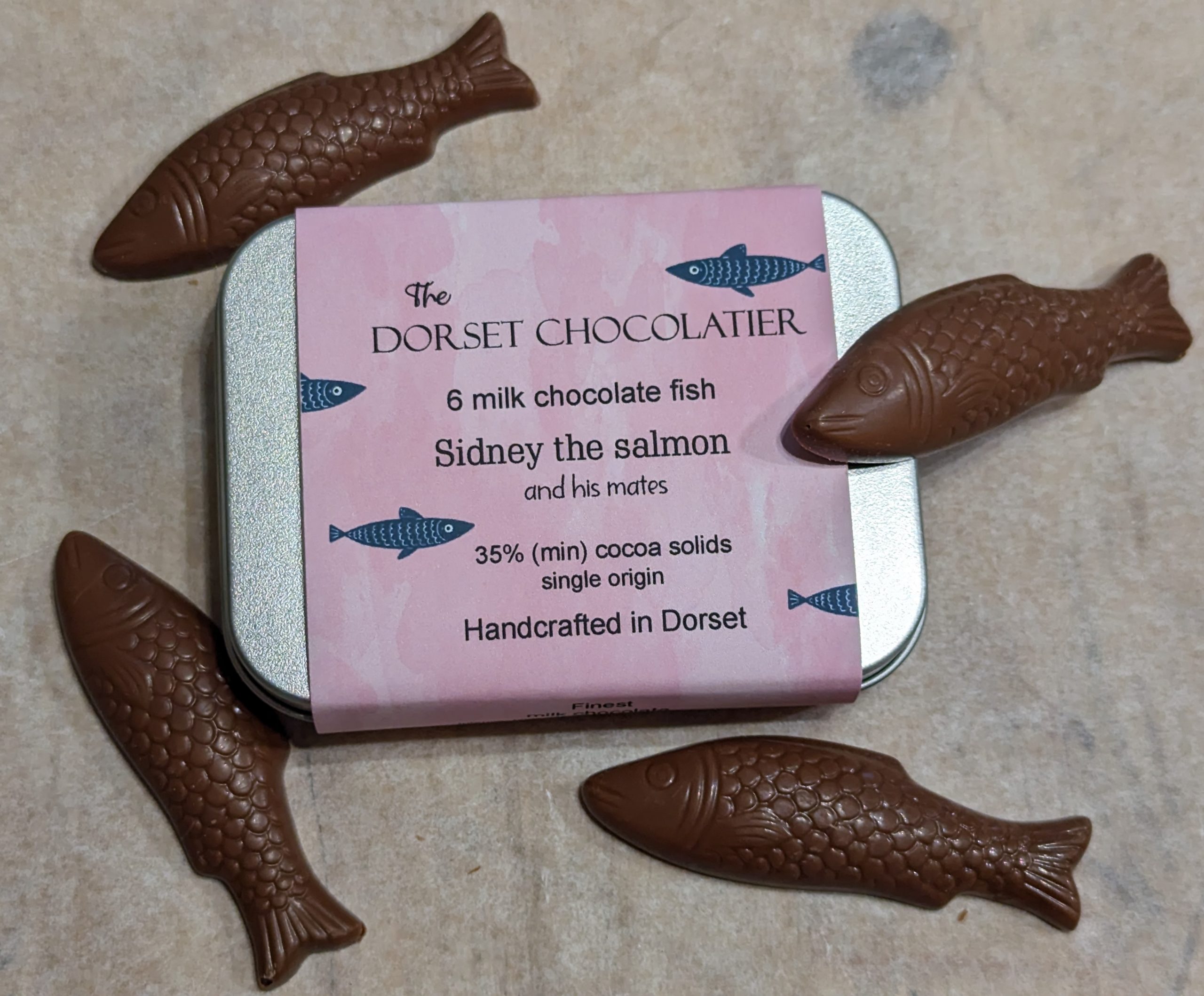 fine milk chocolate fish chocolate Pilchards tinned pilchards The