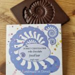 Fine quality milk chocolate bar - fossil - ammonite with honeycomb