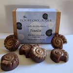 milk chocolate fossils - ammonites