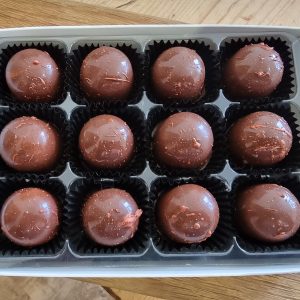 Jurassic salted caramel in milk chocolate